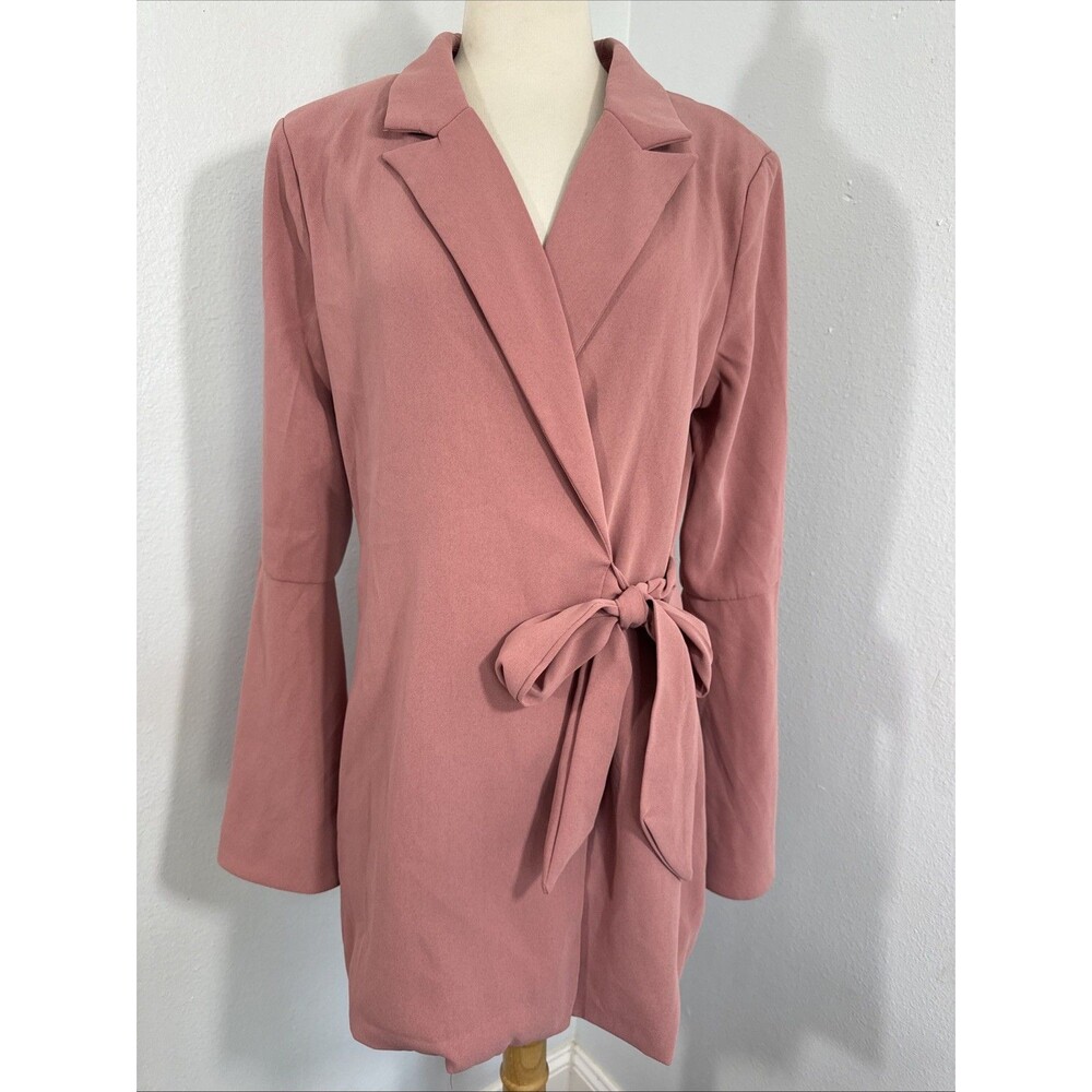 Do Be Blazer Womens L Pink Flare Sleeve Preppy Office Siren Career Work Jacket